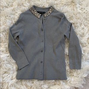 Ann Taylor Jeweled collar cardigan